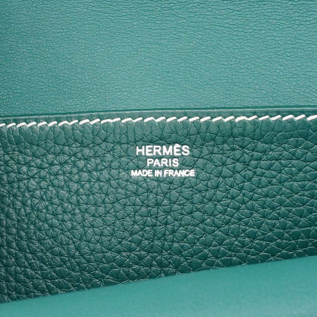 Hermes Handbag Halzan 31 Taurillon Clemence Vert Vertigo Silver — view 5
