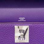 Hermes Shoulder Bag Gipsiere 28 Taurillon Clemence Ultra Violet Silver — view 5