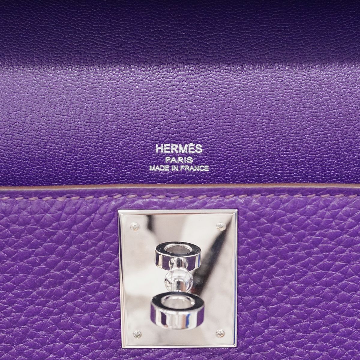 Hermes Shoulder Bag Gipsiere 28 Taurillon Clemence Ultra Violet Silver — view 5
