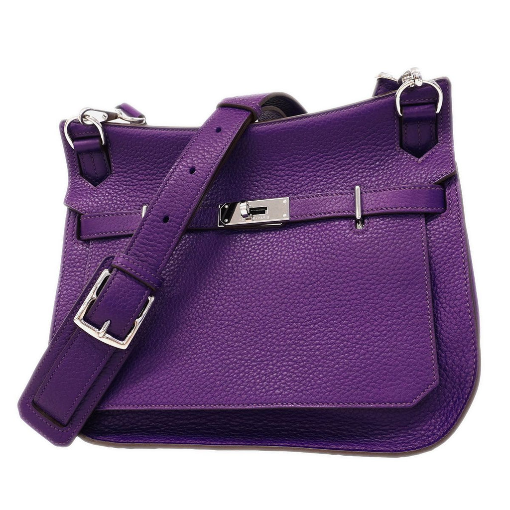 Hermes Shoulder Bag Gipsiere 28 Taurillon Clemence Ultra Violet Silver