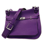 Hermes Shoulder Bag Gipsiere 28 Taurillon Clemence Ultra Violet Silver