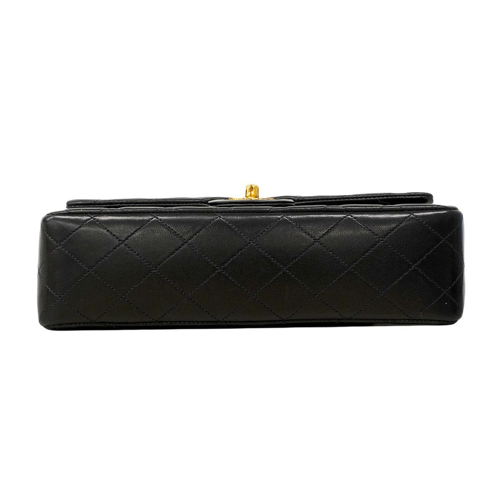 Chanel Shoulder Bag Quilted Lambskin Black Gold — view 3