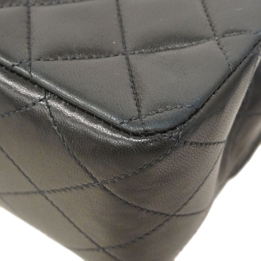 Chanel Shoulder Bag Quilted Lambskin Black Gold — view 7