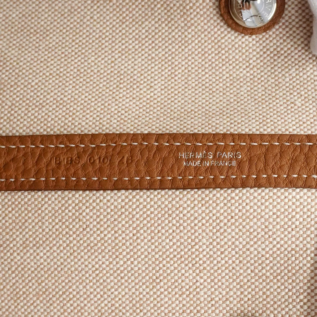 Hermes Tote Garden Party Voyage GM Negonda Toile Ash Plume Gold Silver — view 5