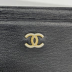 Chanel Card Case Leather Black Gold — view 5