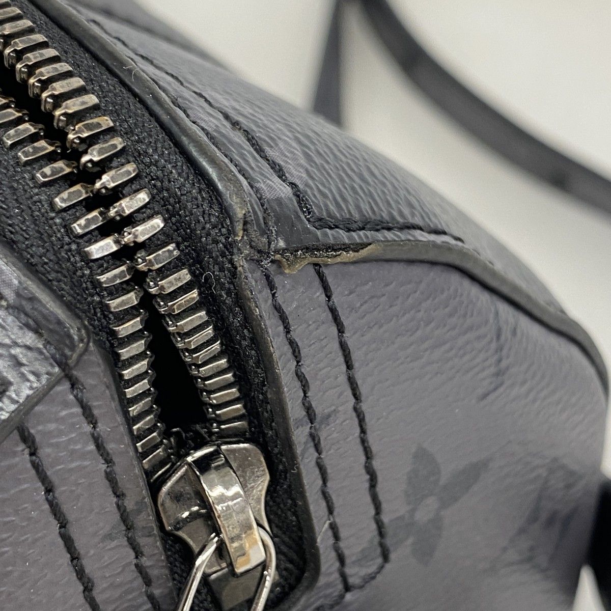 Louis Vuitton Shoulder Bag Monogram Eclipse City Keepall Black Gray — view 6