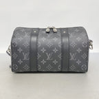 Louis Vuitton Shoulder Bag Monogram Eclipse City Keepall Black Gray — view 9