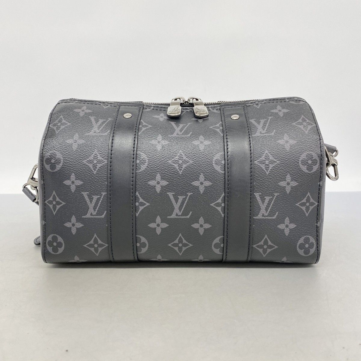 Louis Vuitton Shoulder Bag Monogram Eclipse City Keepall Black Gray — view 9