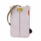 Fendi Phone Case Peekaboo Leather Purple Gold
