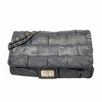 Chanel Shoulder Bag 2.55 Leather Black Silver