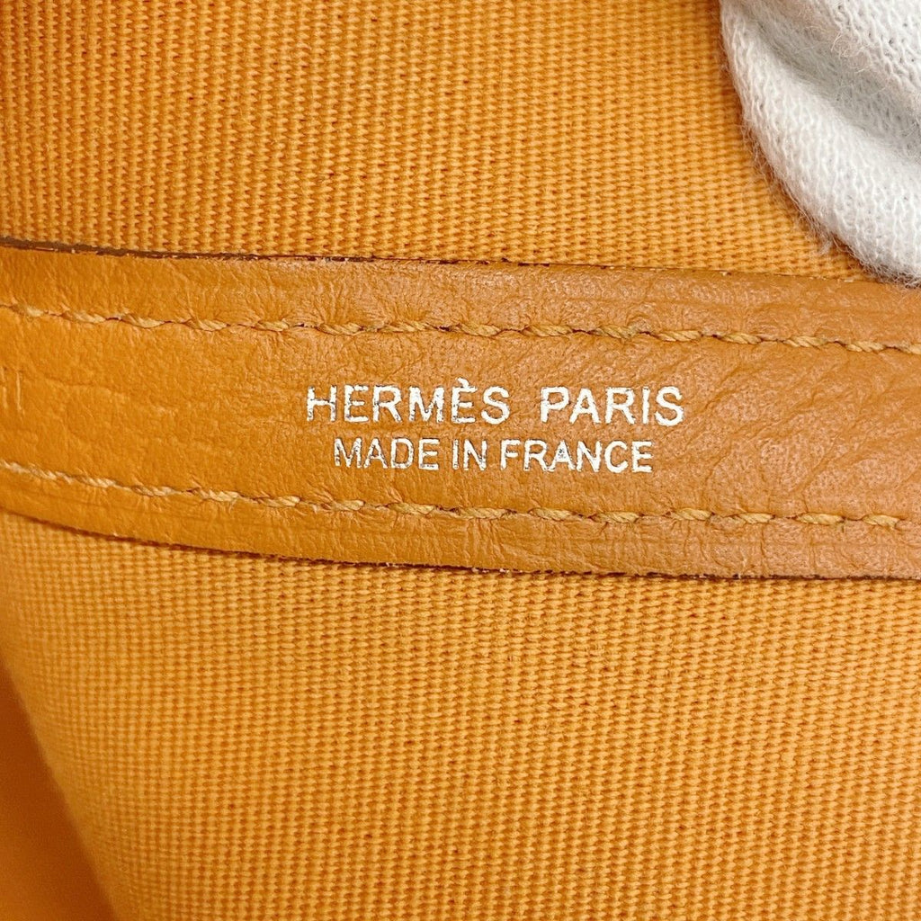 Hermes Tote Garden Party PM Toile Officier Orange Silver — view 5