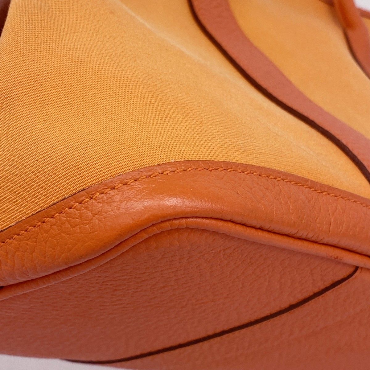 Hermes Tote Garden Party PM Toile Officier Orange Silver — view 6