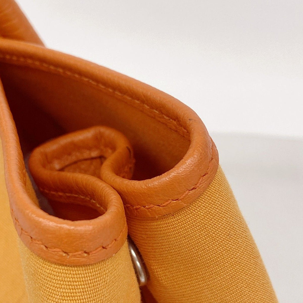 Hermes Tote Garden Party PM Toile Officier Orange Silver — view 7
