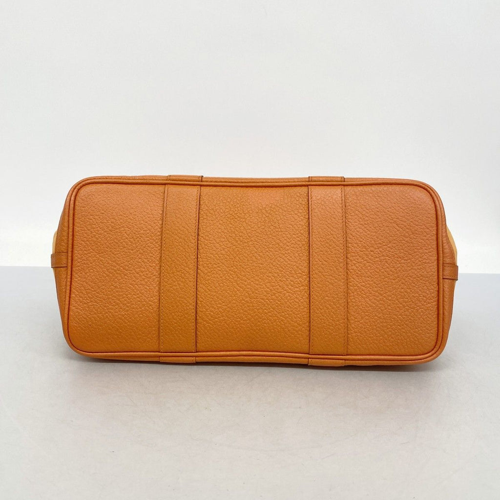 Hermes Tote Garden Party PM Toile Officier Orange Silver — view 3