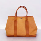 Hermes Tote Garden Party PM Toile Officier Orange Silver — view 9
