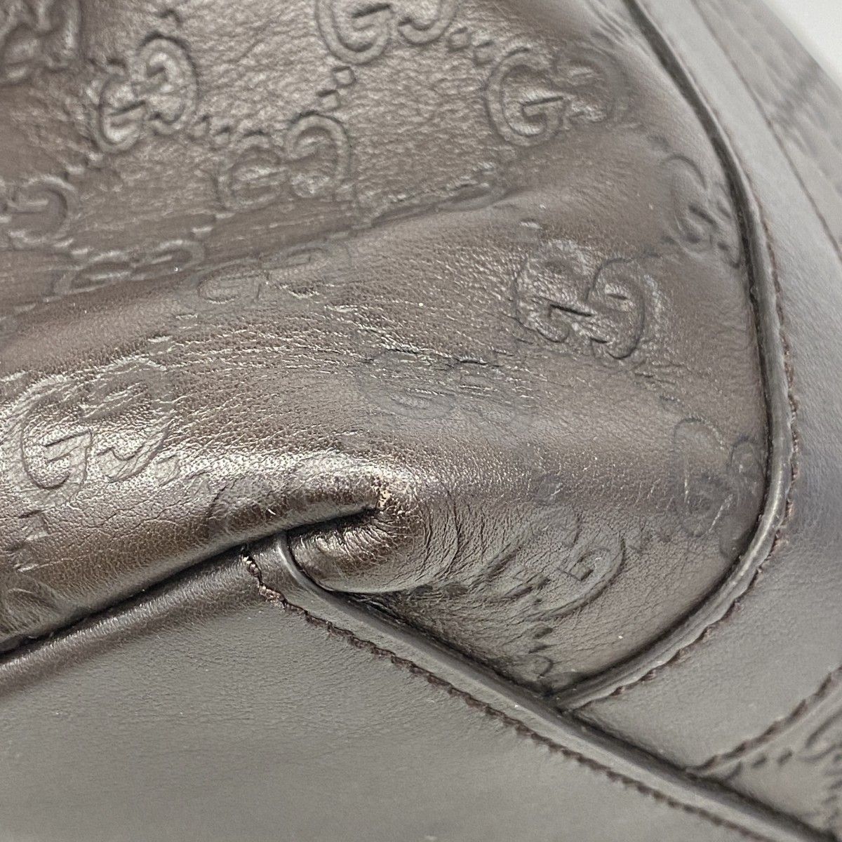 Gucci Tote Guccissima Bamb Leather Brown Champagne Gold — view 6