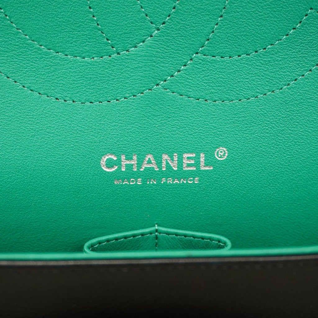 Chanel Shoulder Bag Deca Quilted Patent Leather Black Silver — view 5