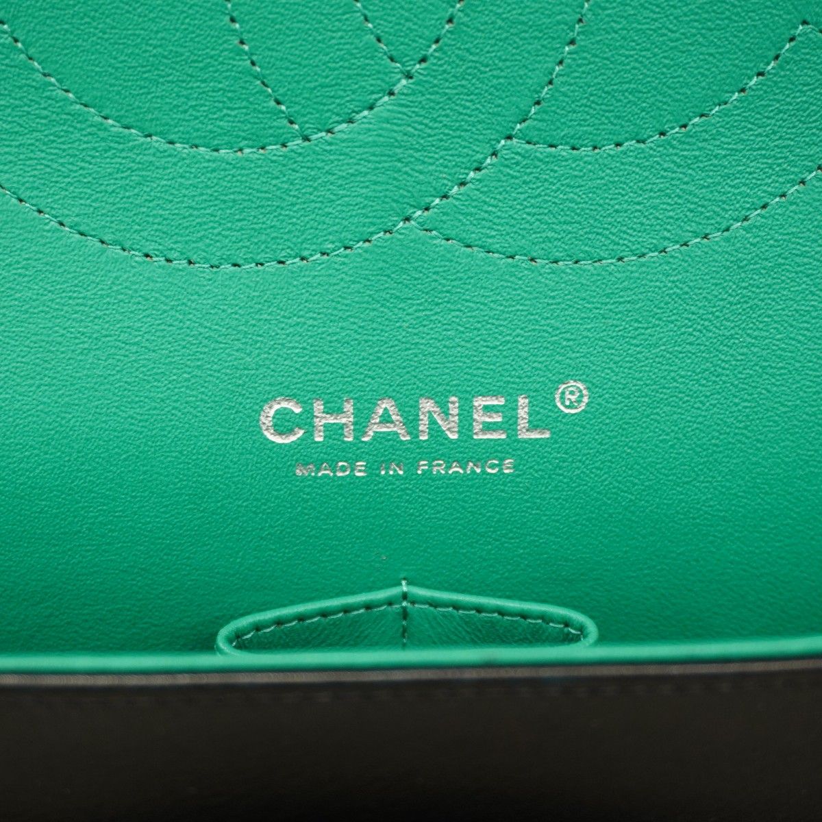 Chanel Shoulder Bag Deca Quilted Patent Leather Black Silver — view 5