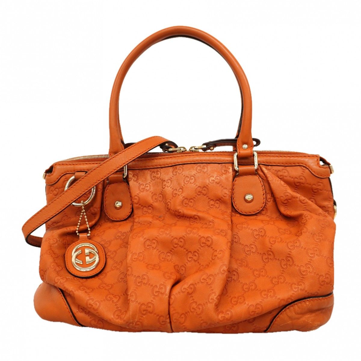 Gucci Tote Guccissima Leather Orange Champagne Gold 2-Way