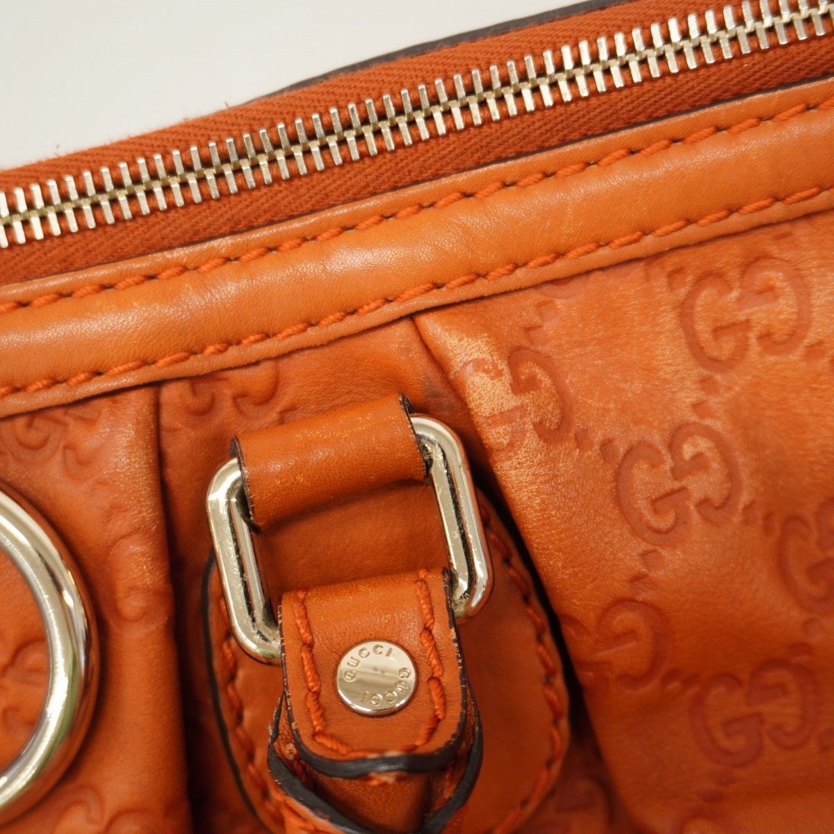 Gucci Tote Guccissima Leather Orange Champagne Gold 2-Way — view 8