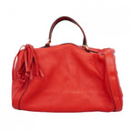 Gucci Handbag Soho Leather Red Champagne Gold