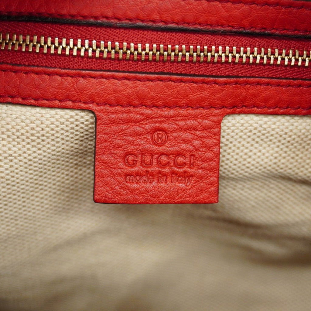 Gucci Handbag Soho Leather Red Champagne Gold — view 5