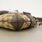 Gucci Shoulder Bag GG Canvas Sherry Line Horsebit Brown Silver — view 6