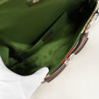 Gucci Shoulder Bag GG Canvas Sherry Line Horsebit Brown Silver — view 4