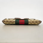 Gucci Shoulder Bag GG Canvas Sherry Line Horsebit Brown Silver — view 3