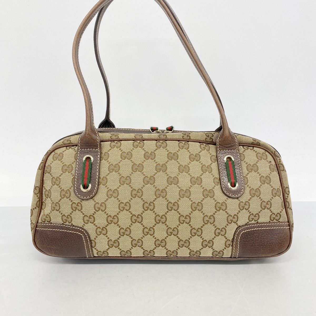 Gucci Shoulder Bag GG Canvas Sherry Line Beige Brown Gold — view 9