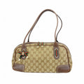 Gucci Shoulder Bag GG Canvas Sherry Line Beige Brown Gold