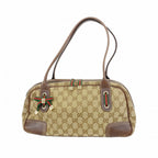 Gucci Shoulder Bag GG Canvas Sherry Line Beige Brown Gold