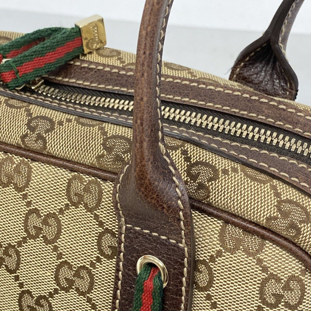 Gucci Shoulder Bag GG Canvas Sherry Line Beige Brown Gold — view 7