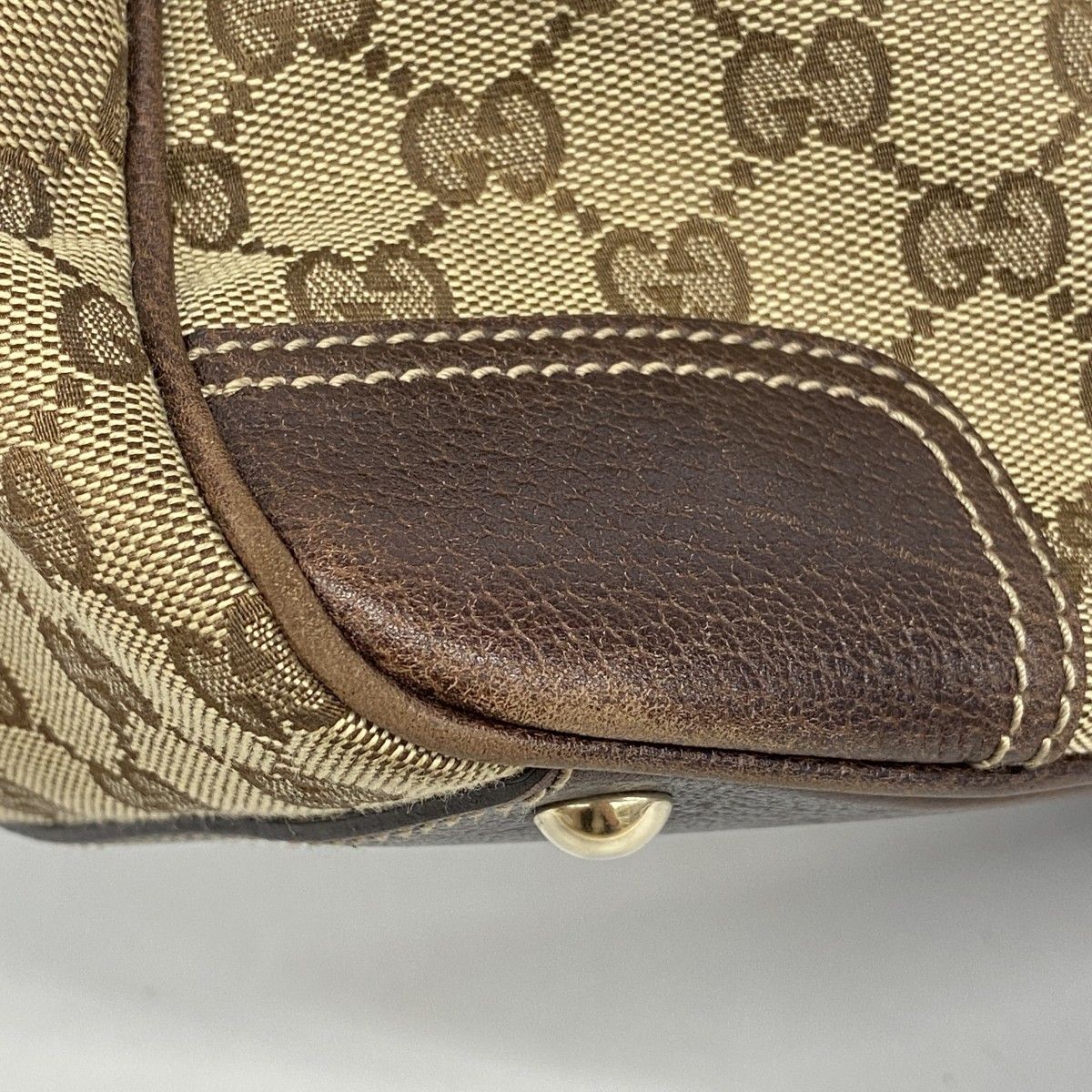 Gucci Shoulder Bag GG Canvas Sherry Line Beige Brown Gold — view 6