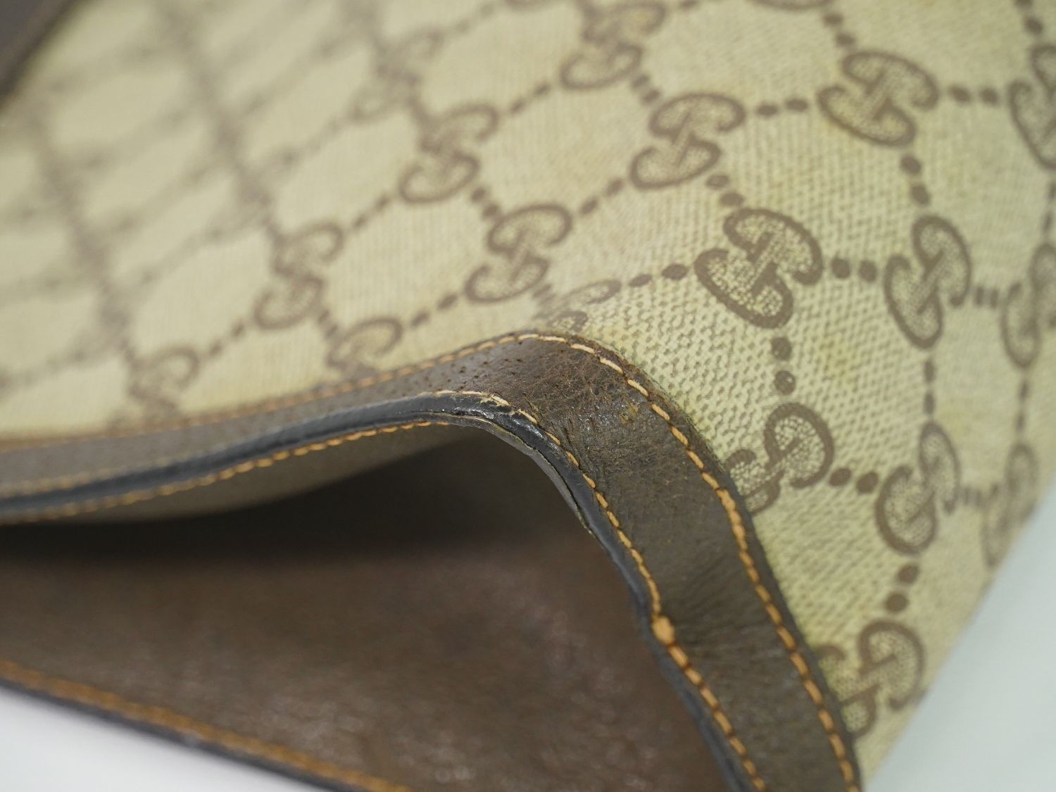 Gucci Vintage Sherry Line GG Supreme Clutch Beige — view 6