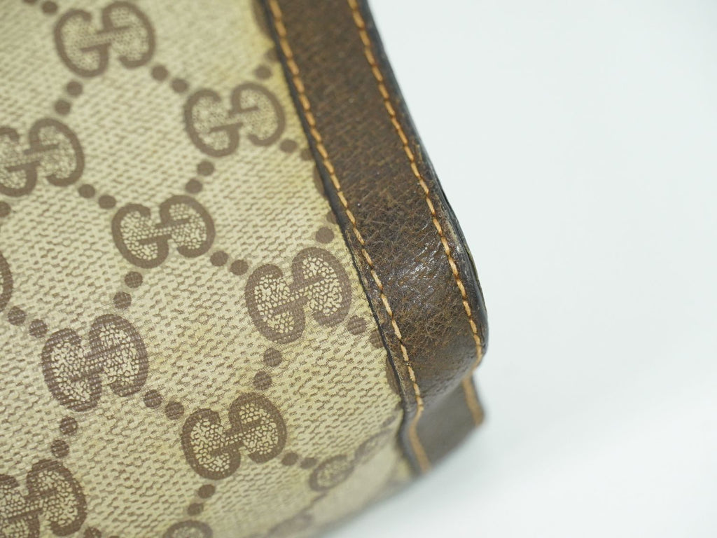 Gucci Vintage Sherry Line GG Supreme Clutch Beige — view 7