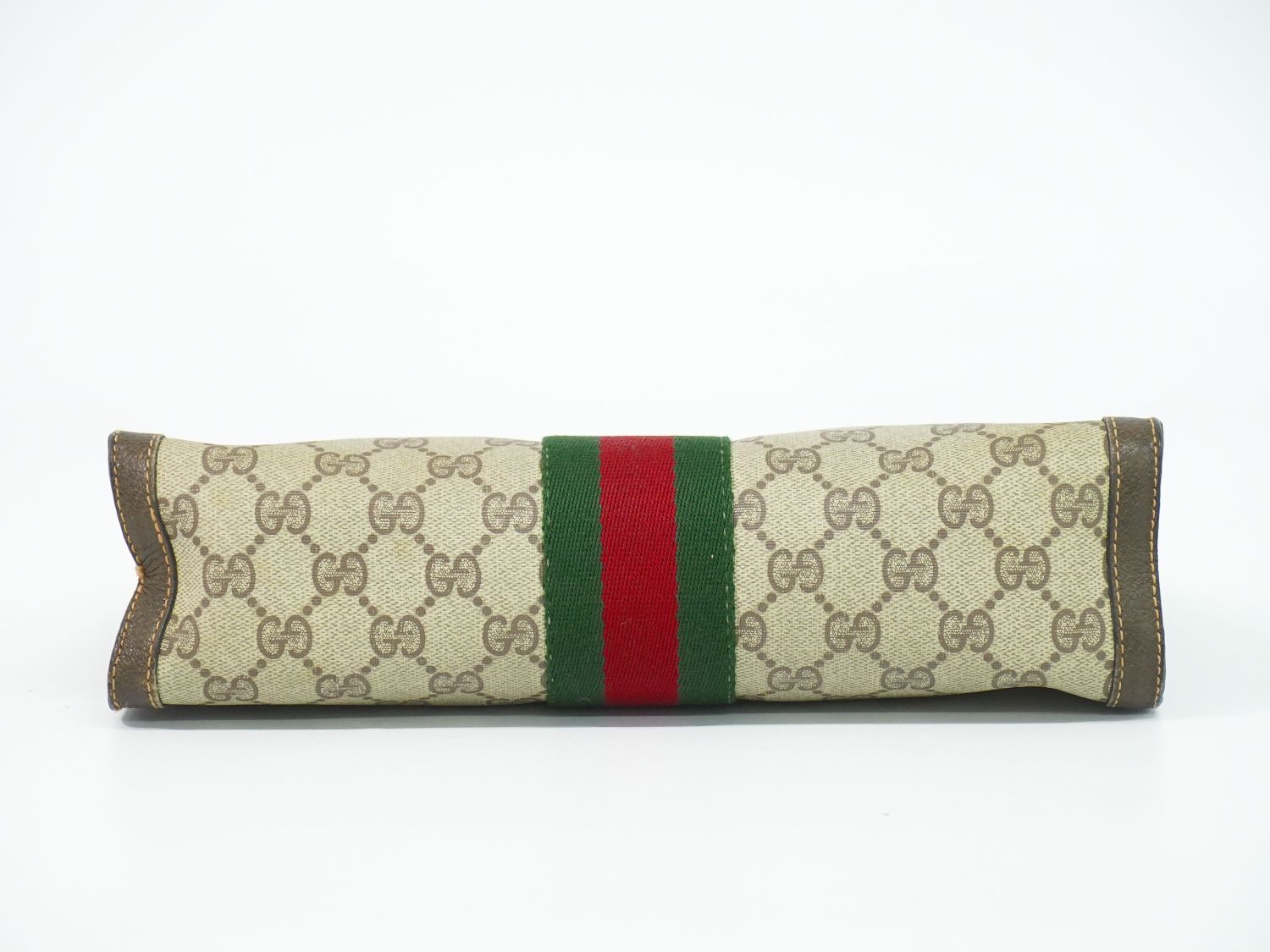 Gucci Vintage Sherry Line GG Supreme Clutch Beige — view 3