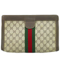 Gucci Vintage Sherry Line GG Supreme Clutch Beige