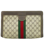 Gucci Vintage Sherry Line GG Supreme Clutch Beige