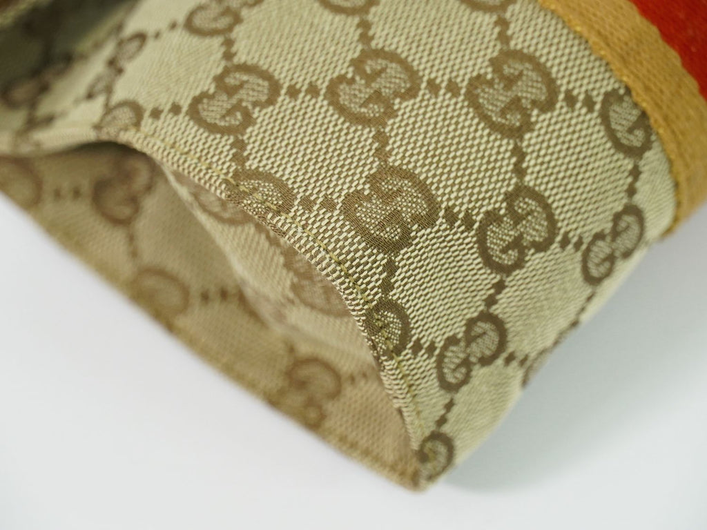 Gucci Sherry Line GG Canvas Pouch Case Beige Shelly — view 6