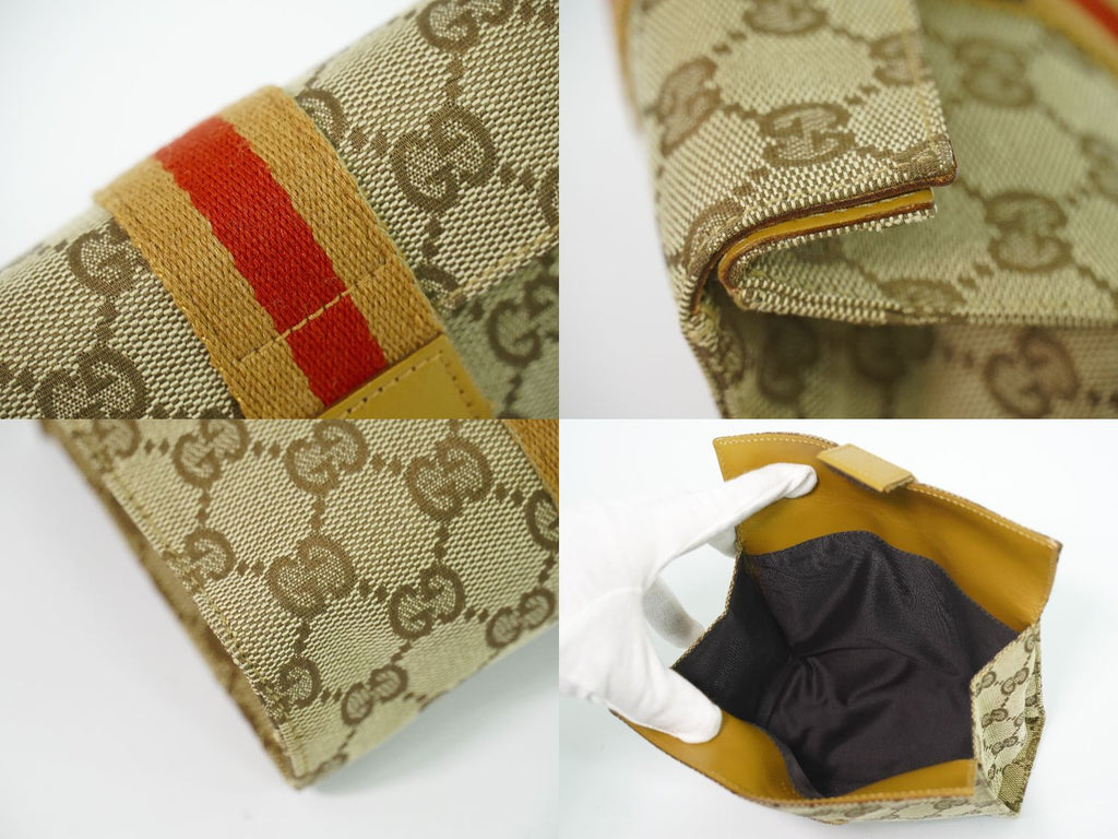 Gucci Sherry Line GG Canvas Pouch Case Beige Shelly — view 8