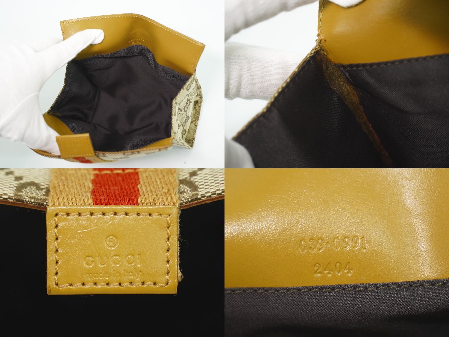 Gucci Sherry Line GG Canvas Pouch Case Beige Shelly — view 9