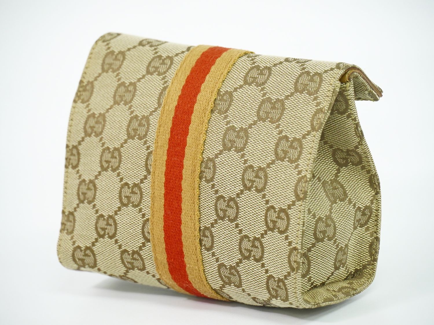 Gucci Sherry Line GG Canvas Pouch Case Beige Shelly — view 2