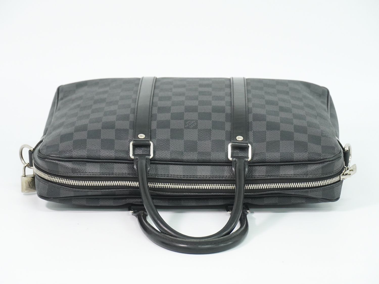 Louis Vuitton LV Porte Document Voyage PM Damier Graphite Business Bag Black — view 5