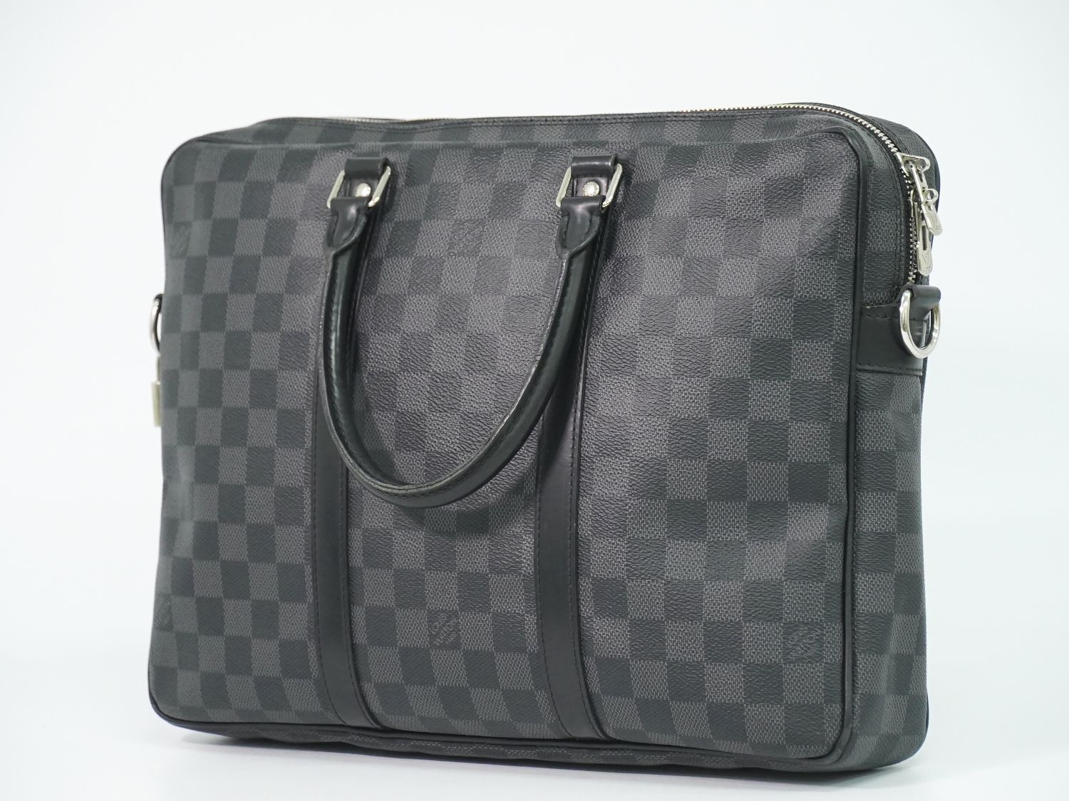 Louis Vuitton LV Porte Document Voyage PM Damier Graphite Business Bag Black — view 2