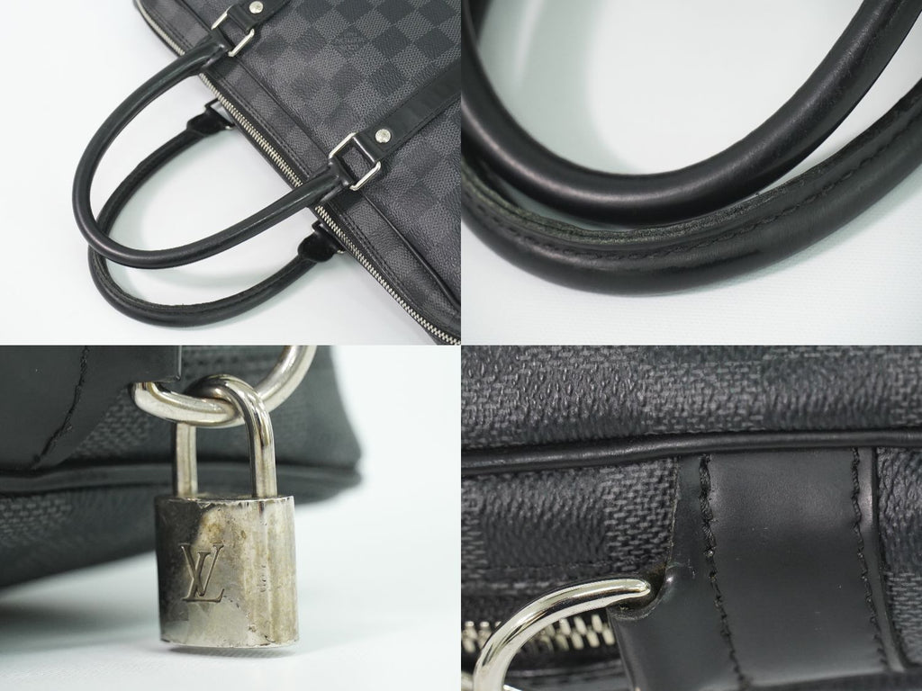 Louis Vuitton LV Porte Document Voyage PM Damier Graphite Business Bag Black — view 6