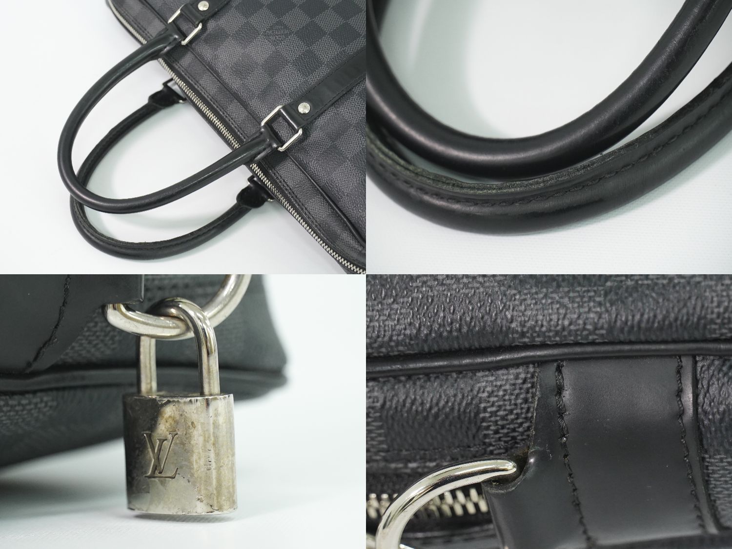 Louis Vuitton LV Porte Document Voyage PM Damier Graphite Business Bag Black — view 6