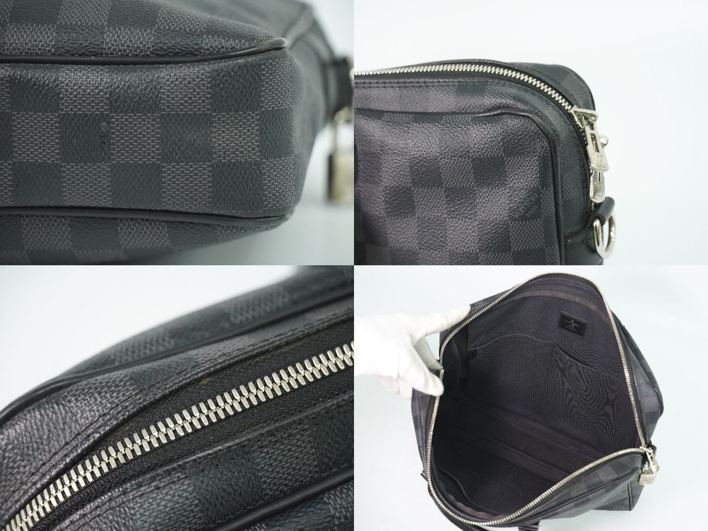 Louis Vuitton LV Porte Document Voyage PM Damier Graphite Business Bag Black — view 7