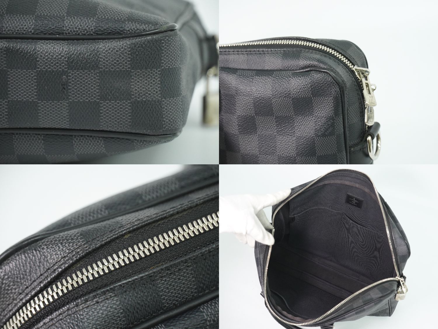 Louis Vuitton LV Porte Document Voyage PM Damier Graphite Business Bag Black — view 7