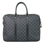 Louis Vuitton LV Porte Document Voyage PM Damier Graphite Business Bag Black
